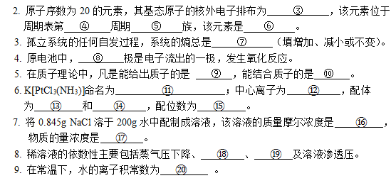 懷化學(xué)院2022年專升本無(wú)機(jī)化學(xué)模擬試卷