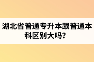 湖北省普通專升本跟普通本科區(qū)別大嗎？專升本專業(yè)課考什么內(nèi)容？