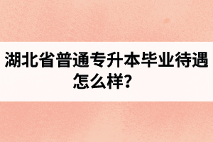 湖北省普通專升本畢業(yè)待遇怎么樣？