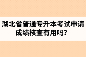 湖北省普通專升本考試申請成績核查有用嗎？申請步驟有哪些？