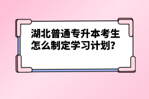 湖北普通專升本考生怎么制定學(xué)習(xí)計劃？