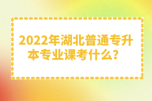 2022年湖北普通專升本專業(yè)課考什么？