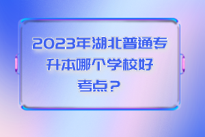 2023年湖北普通專升本哪個(gè)學(xué)校好考點(diǎn)？