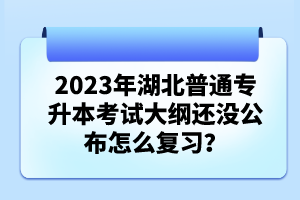 2023年湖北普通專升本考試大綱還沒公布怎么復(fù)習(xí)？