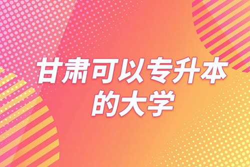 甘肅可以專升本的大學