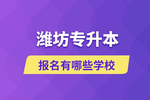 濰坊專升本報名有哪些學校？