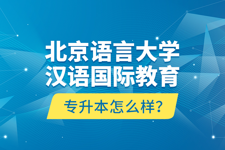 北京語言大學(xué)漢語國際教育專升本怎么樣？