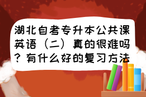 湖北自考專升本公共課英語（二）真的很難嗎？有什么好的復(fù)習(xí)方法？